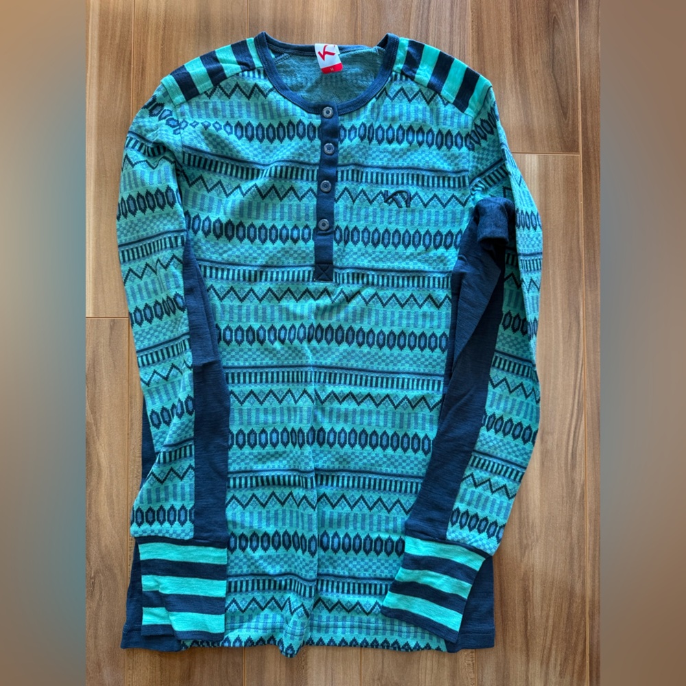 NWT KARI TRAA Womens Merino Wool Thermo Base Layer Top - Size M